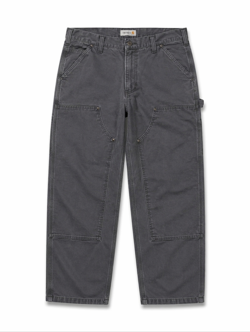 Carhartt Relaxed Fit‎ Double knee Canvas Gray Pants Rugged Flex Utility Pockets